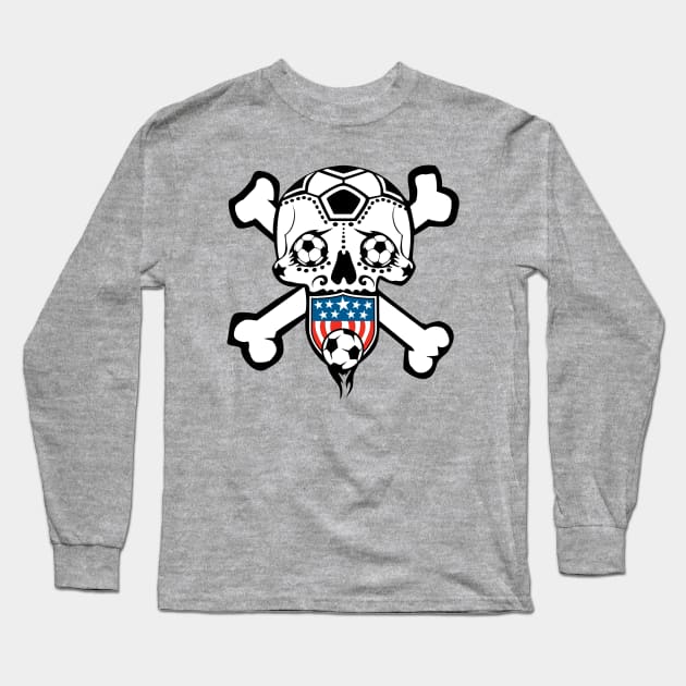 Sugar Skull US Soccer Team shirt! Long Sleeve T-Shirt by BlackPawCanvas